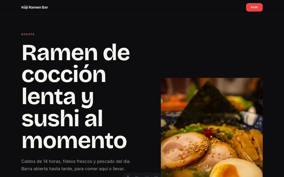 Plantilla Índice en escritorio